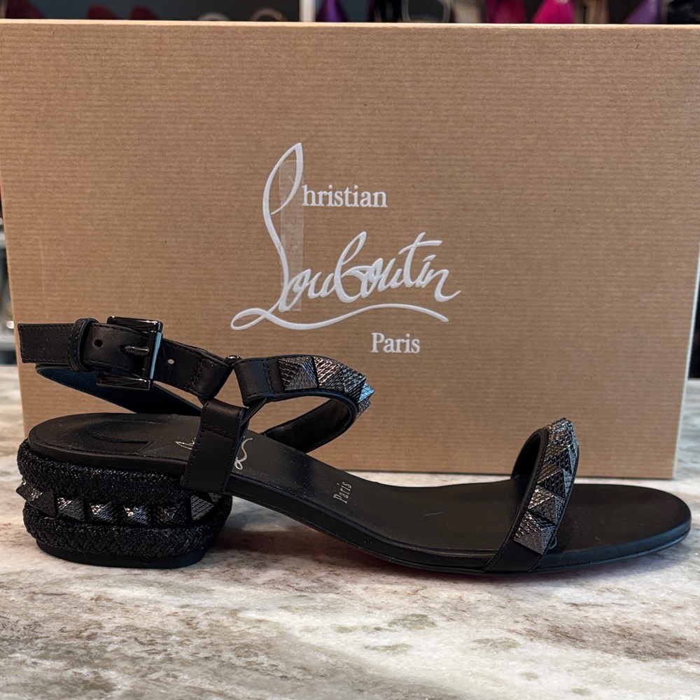 Christian Louboutin Black Pyrasand Sandals